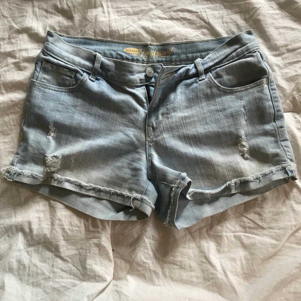 Old navy light wash boyfriend shorts
